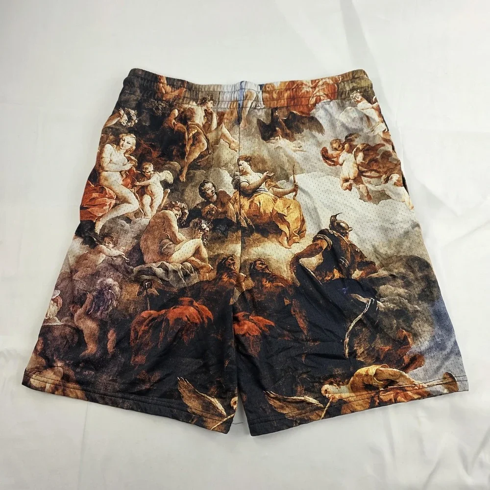 Rebel Vengeance Shorts Mens Medium Multicolor Art Mesh Athletic Gym Basketball